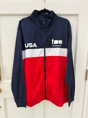NEW Official FIFA World Cup Soccer 26 USA Track Jacket NWT XXL Full Zip